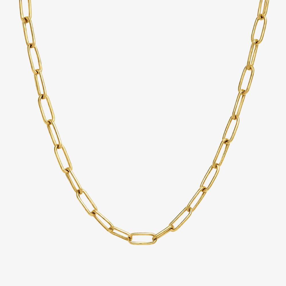 Paperclip Halskæde i 18K guldbelagt rustfrit stål.
